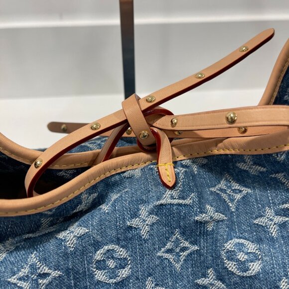 Louis Vuitton Monogram Denim Carry All MM Blue (JB1067) - Picture 7 of 16